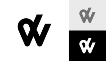 brief dw eerste monogram logo ontwerp vector