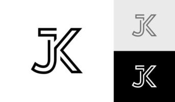 brief jk monoline eerste monogram logo ontwerp vector