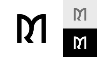brief rm eerste monogram logo ontwerp vector