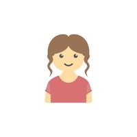 avatar van meisje gekleurde vector icoon