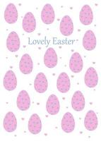 sjabloon van Hoes met patroon met eieren versierd met harten. Pasen themed illustratie. potlood structuur vector