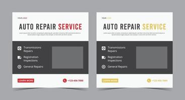 autoreparatieservices sociale mediapost en flyer vector