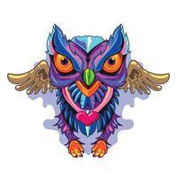 Illustratie Uil Fulcolor Nieuw Skool Tattoos Concept vector