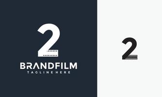 aantal 2 film logo film vector