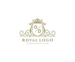eerste od brief luxueus merk logo sjabloon, voor restaurant, royalty, boetiek, cafe, hotel, heraldisch, sieraden, mode en andere vector illustratie.