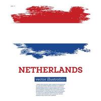 Nederland vlag met borstel slagen. onafhankelijkheid dag. vector