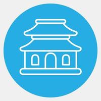 icoon pagode. gebouw elementen. pictogrammen in blauw ronde stijl. mooi zo voor afdrukken, web, affiches, logo, plaats plan, kaart, infografieken, enz. vector