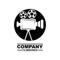 wijnoogst video camera logo voor film bioscoop productie vector