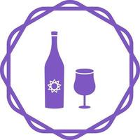 beker en wijn vector icoon