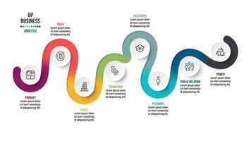 8p analyse zakelijke of marketing infographic sjabloon. vector