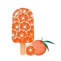 mandarijn of oranje ijs room. zoet heerlijk bevroren zomer nagerecht. voor sticker en t overhemd ontwerp, affiches, logo's, etiketten, spandoeken, manu, Product verpakking ontwerp, enz. vector illustratie