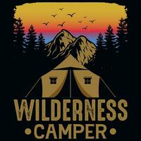 wildernis camper t-shirt ontwerp vector