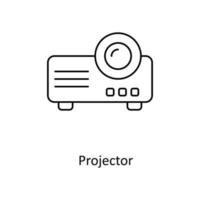 projector vector schets pictogrammen. gemakkelijk voorraad illustratie voorraad