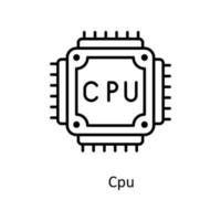 CPU vector schets pictogrammen. gemakkelijk voorraad illustratie voorraad