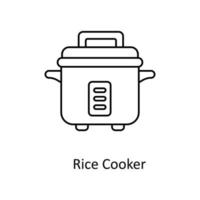 rijst- kookplaat vector schets pictogrammen. gemakkelijk voorraad illustratie voorraad