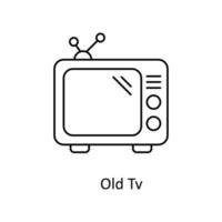 oud TV vector schets pictogrammen. gemakkelijk voorraad illustratie voorraad