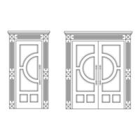 deuren reeks grafisch zwart wit geïsoleerd schetsen illustratie vector
