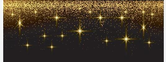 gouden glitter en sterren op geïsoleerde achtergrond. vector