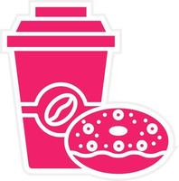 koffie donut vector icoon stijl