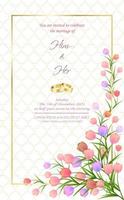 trouwkaart met bloem tulp zoete poster. vector