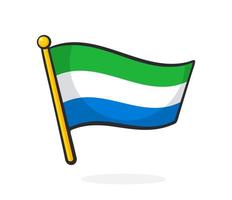 tekenfilm illustratie van vlag van Sierra Leone vector