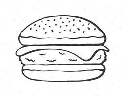 tekening illustratie van cheeseburger vector
