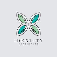 vlinder logo. deze logo geschikt voor schoonheid kunstmatig logo. vector