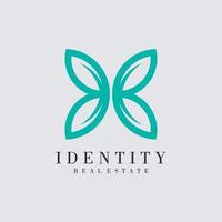 vlinder logo. deze logo geschikt voor schoonheid kunstmatig logo. vector