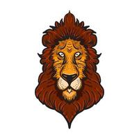 lijn tekening van een mannetje leeuw hoofd vector