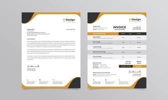 corporate branding identiteit of briefpapier briefpapier en factuursjabloon vector