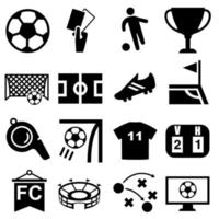 voetbal vector pictogrammen set. Amerikaans voetbal illustratie teken verzameling. sport symbool.