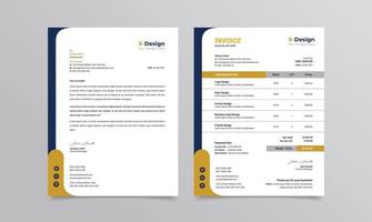corporate branding identiteit of briefpapier briefpapier en factuursjabloon vector