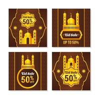 elegante bruin gouden eid al fitr marketingtools vector