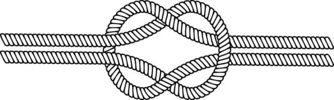 dubbele zee knoop touw kabel, dubbele touw knoop macrame vector