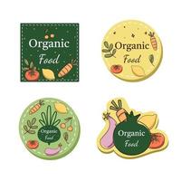 biologisch groenten fruit logo minimaal tekening stijl vector