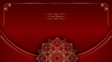 rood luxe achtergrond, met goud mandala ornament vector