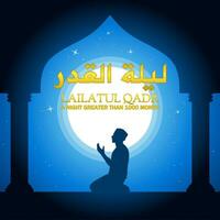 lailatul qadr vector illustratie. geschikt voor poster, spandoeken, achtergrond en groet kaart.