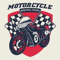 retro motorfiets racing insigne ontwerp vector