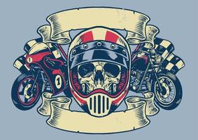 wijnoogst getextureerde motorfiets t-shirt ontwerp vector