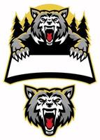 wolf mascotte sport logo reeks vector