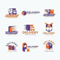 set van levering express-logo vector