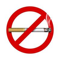 3d geen rookvrije teken met sigaret, vectorillustratie
