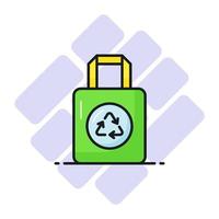 een voorzichtig bewerkte vector ontwerp van zak recycling in bewerkbare stijl, gemakkelijk naar gebruik icoon