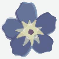 illustratie van de blauwe bloem-hoofd van vergeetmenot, geïsoleerd op een witte achtergrond, close-up. vector