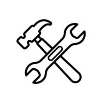 moersleutel en hamer icoon ontwerp vector sjabloon