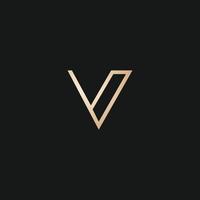 luxe en modern v logo ontwerp vector