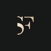 luxe en modern sf brief logo ontwerp vector