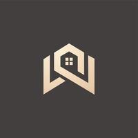 luxe en modern w huis logo ontwerp vector