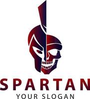 spartaans hoofd schedel, spartaans vector logo