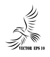 logo van neushoornvogel die eps 10 vliegt vector